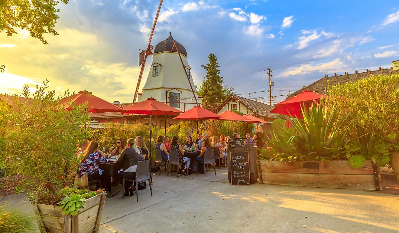 Coffee and Old Windmill in Solvang. Image credit Benny Marty via Shutterstock.