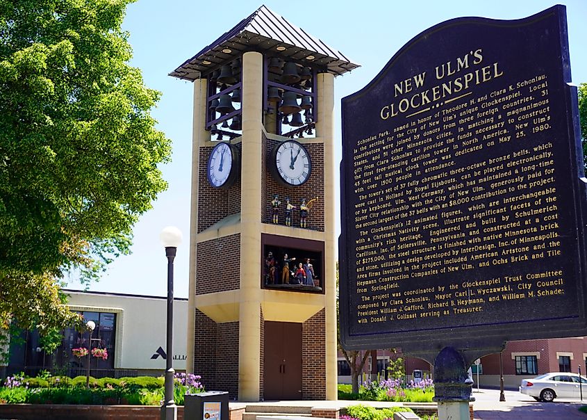 Glockenspiel in New Ulm, Minnesota. Editorial credit: EWY Media / Shutterstock.com