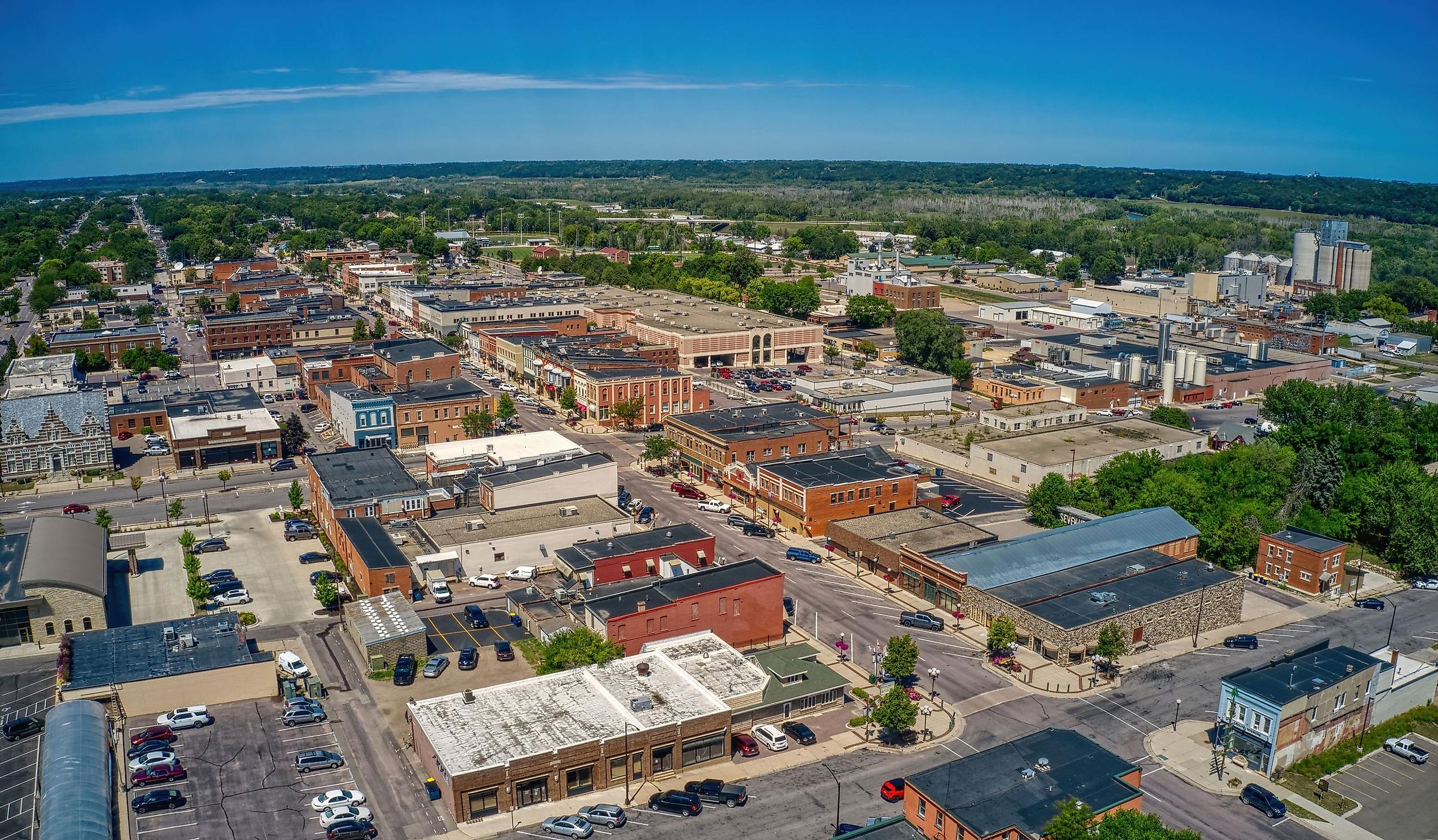 Aerial View of the German Inspired New Ulm, Minnesota.