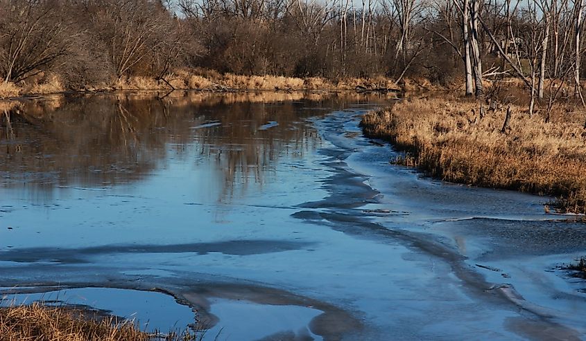 Ottertail River joining the Bois de Sioux to create the Red River of the North.