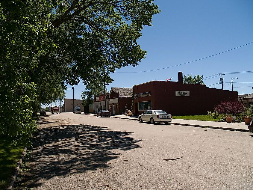 Downtown street in La Moure, North Dakota