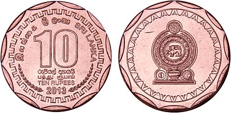 Sri Lankan 10 rupee Coin