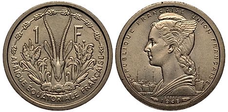 French West African 1 franc Coin