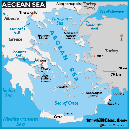   World on Map Of Aegean Sea   World Seas  Aegean Map Location   World Atlas