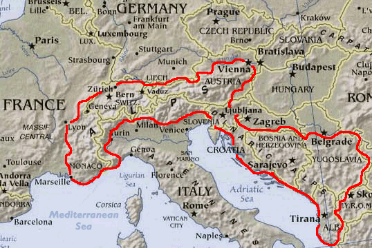 Alp Mountains Map