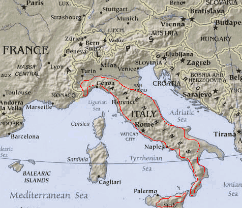 World Atlas  on The Apennines Mountains Map And Details   World Atlas