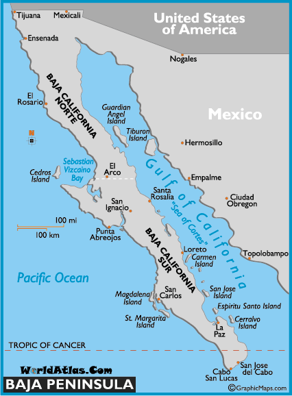 Map of Baja Peninsula
