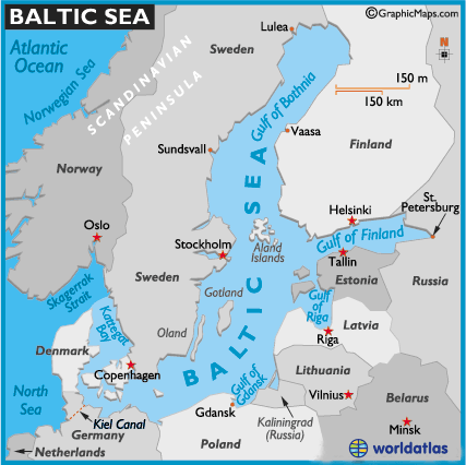 World  Outline on Map Of Baltic Sea   Baltic Sea Map Location  World Seas   World Atlas