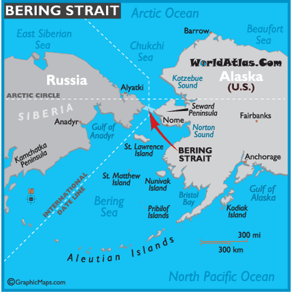 World on Map Of Bering Strait Bering Strait Map World Strait Locations