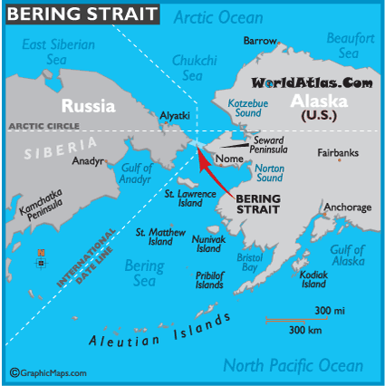  World  on Map Of Bering Strait   Bering Strait Map  World Strait Locations