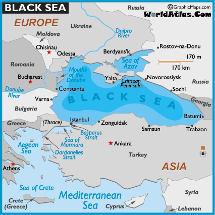 World  Atlas on Map Of Black Sea   World Seas  Black Sea Map Location   World Atlas