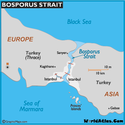 Map of Bosporus Strait