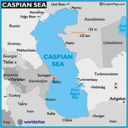  World  on Map  Caspian Sea Location Facts History  Major Bodies Of Water   World