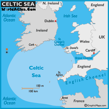 World on Map Of Celtic Sea Celtic Sea Maps