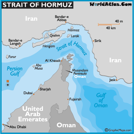 STRAIT OF HORMUZ map and map of the STRAIT OF HORMUZ history ...