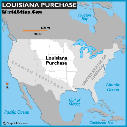 Usa Map Louisiana Purchase