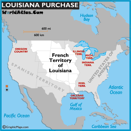 Usa Map Louisiana Purchase