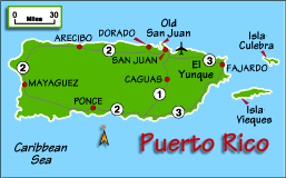 Map of 
Puerto Rico, Puerto Rican Cities, Puerto Rico Map