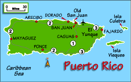 Map of Puerto Rico, Puerto Rican Cities, Puerto Rico Map