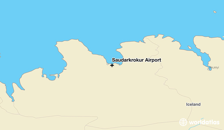 Sauðárkrókur Airport location on a map
