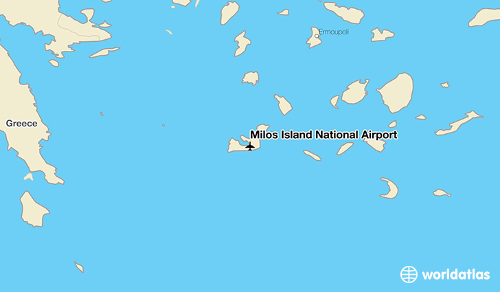 Milos Island National Airport location on a map