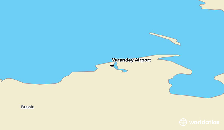Varandey Airport location on a map