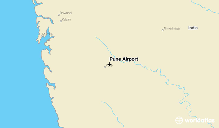 Pune Airport location on a map