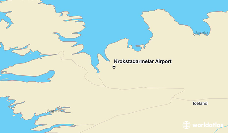 Krókstaðarmelar Airport location on a map