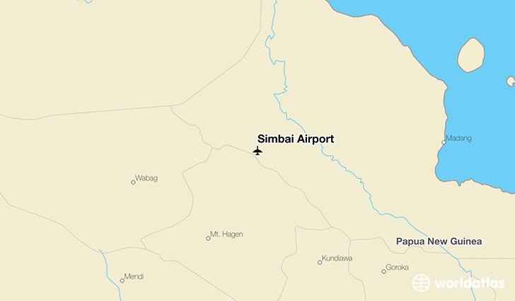 Simbai Airport location on a map