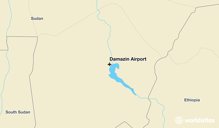 Damazin Airport location on a map