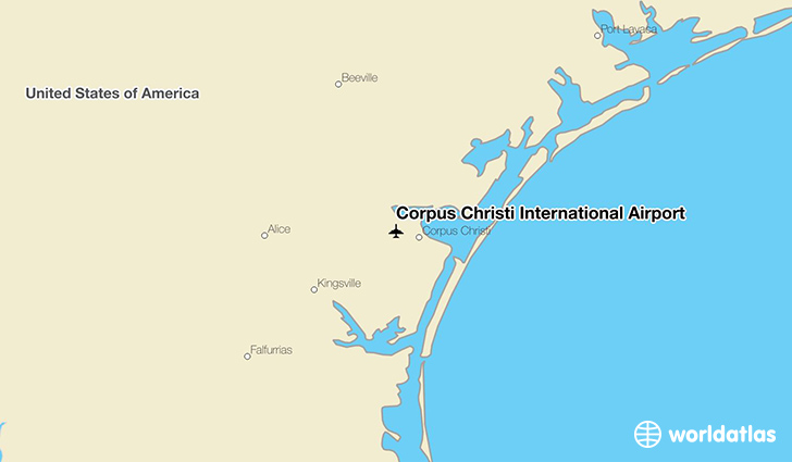Corpus Christi International Airport location on a map