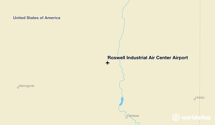 Roswell Industrial Air Center Airport location on a map