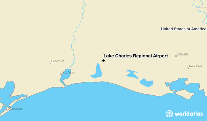 Lake Charles Regional Airport location on a map