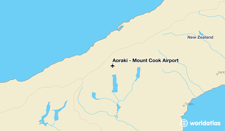 Aoraki - Mount Cook Airport location on a map