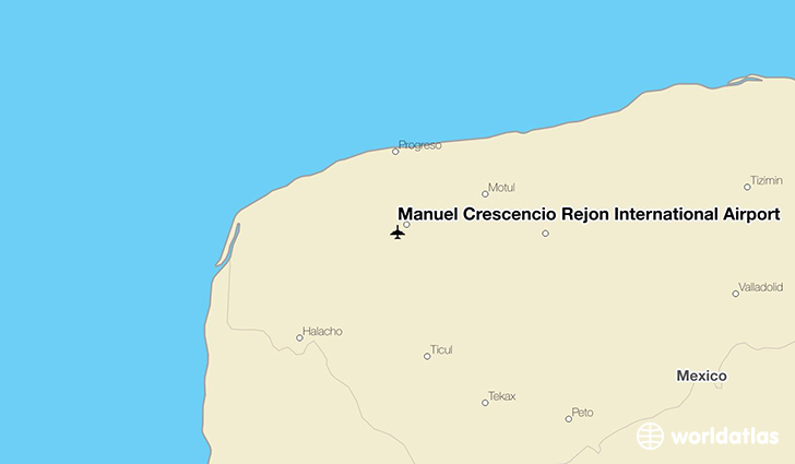 Manuel Crescencio Rejón International Airport location on a map