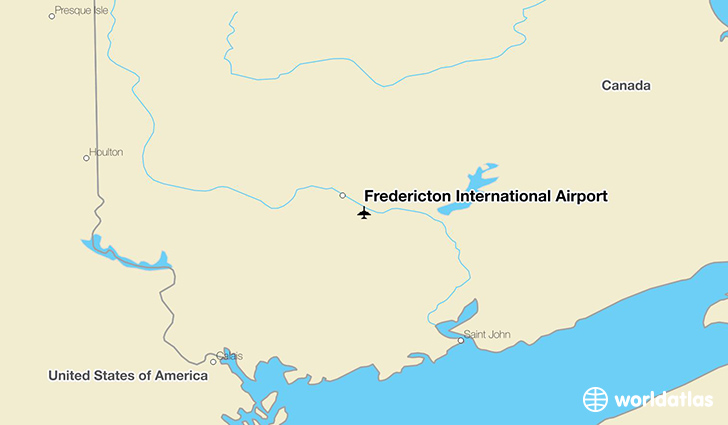 Fredericton International Airport location on a map