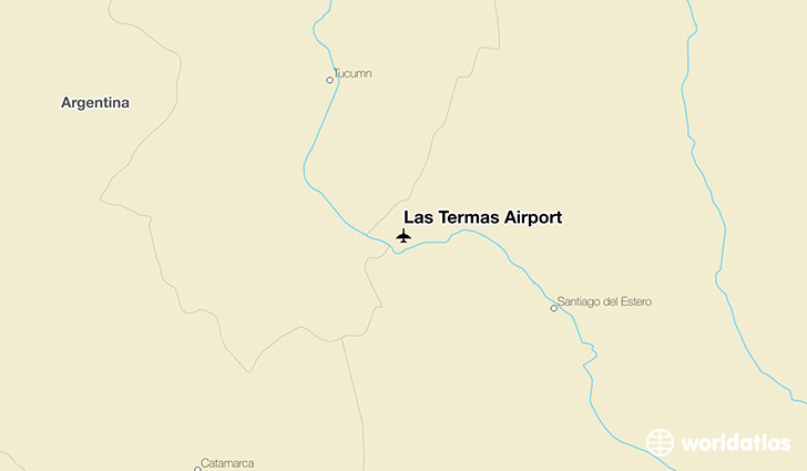 Las Termas Airport location on a map