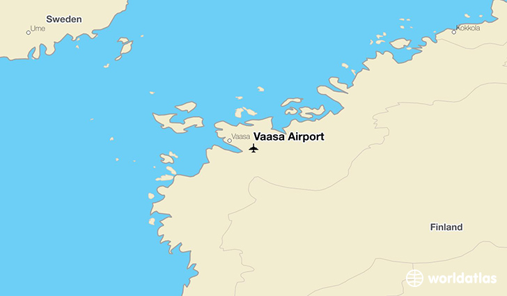 Vaasa Airport location on a map