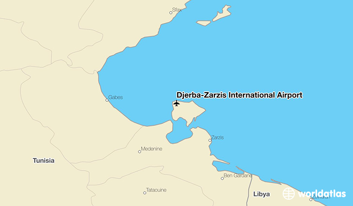 Djerba-Zarzis International Airport location on a map