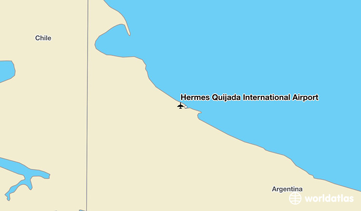 Hermes Quijada International Airport location on a map