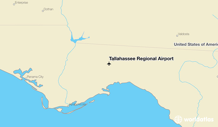 Tallahassee Regional Airport location on a map