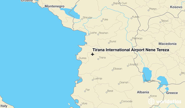 Tirana International Airport Nënë Tereza location on a map