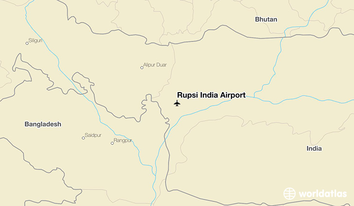 Rupsi India Airport location on a map
