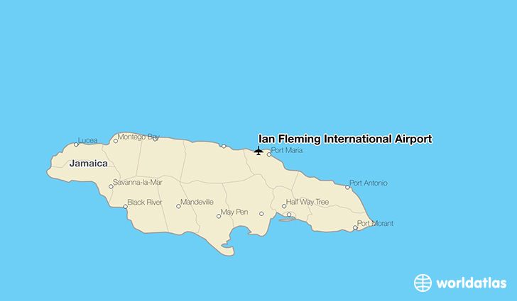 Ian Fleming International Airport location on a map