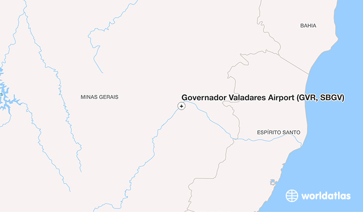 Governador Valadares Airport (GVR, SBGV) location on a map