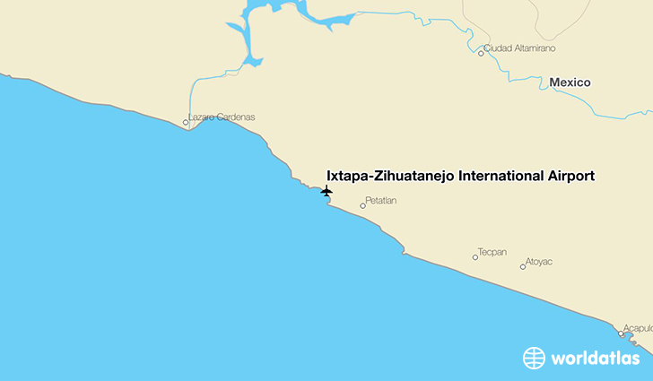 Ixtapa-Zihuatanejo International Airport location on a map