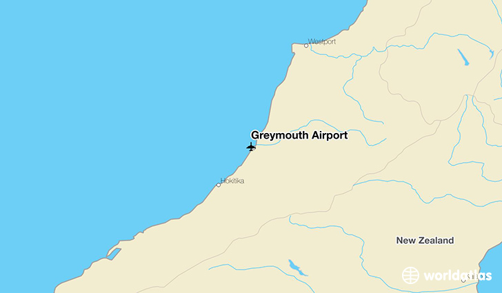 Greymouth Airport location on a map