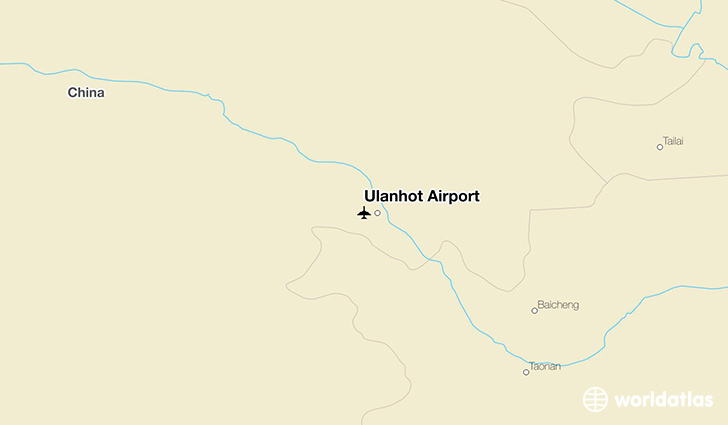 Ulanhot Airport location on a map