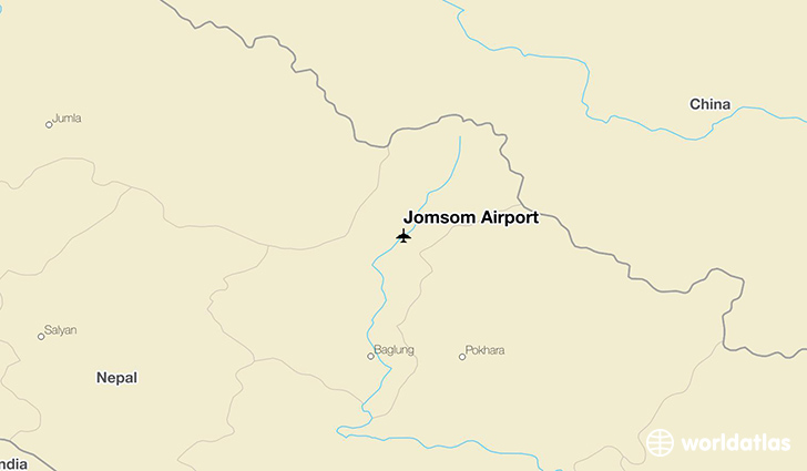 Jomsom Airport location on a map