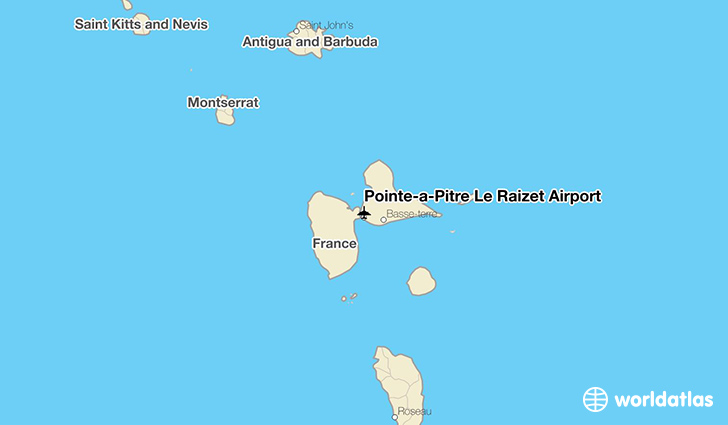 Pointe-à-Pitre Le Raizet Airport location on a map